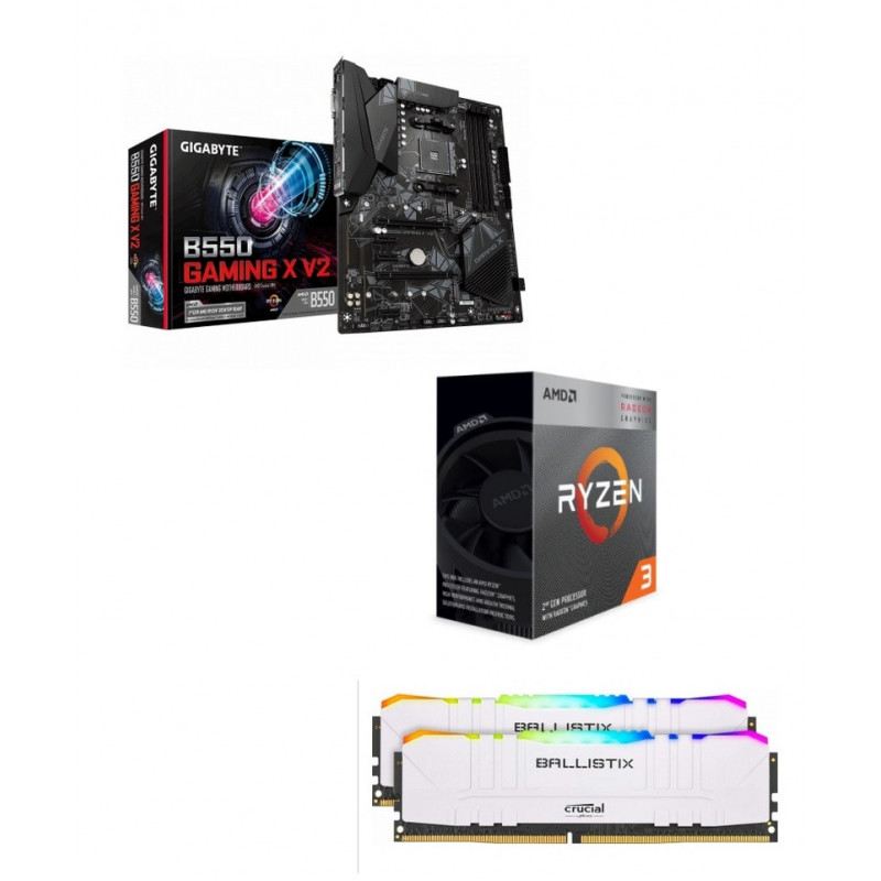 Kit Upgrade PC AMD Ryzen 3 Pro 4350G Gigabyte B550 GAMING X 16 Go Rgb