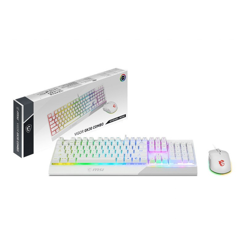 Codream Pack clavier,souris et Tapis de souris Gamer Clavier RGB touches semi-mécaniques/Souris Gamer Ambidextre Blanc