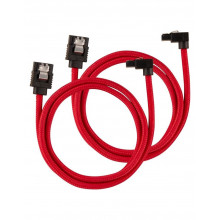 Câble CORSAIR Premium gainé SATA 6Gbps Rouge 60cm 90°